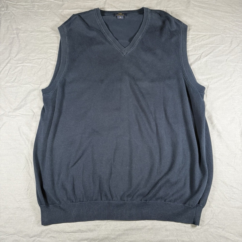 Brooks Brothers 346 Supima Cotton Vest Mens XL Black V Neck Classic Preppy
